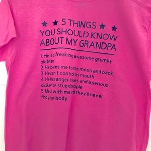 5 things you need to know about my grandpa kids tee shirt
